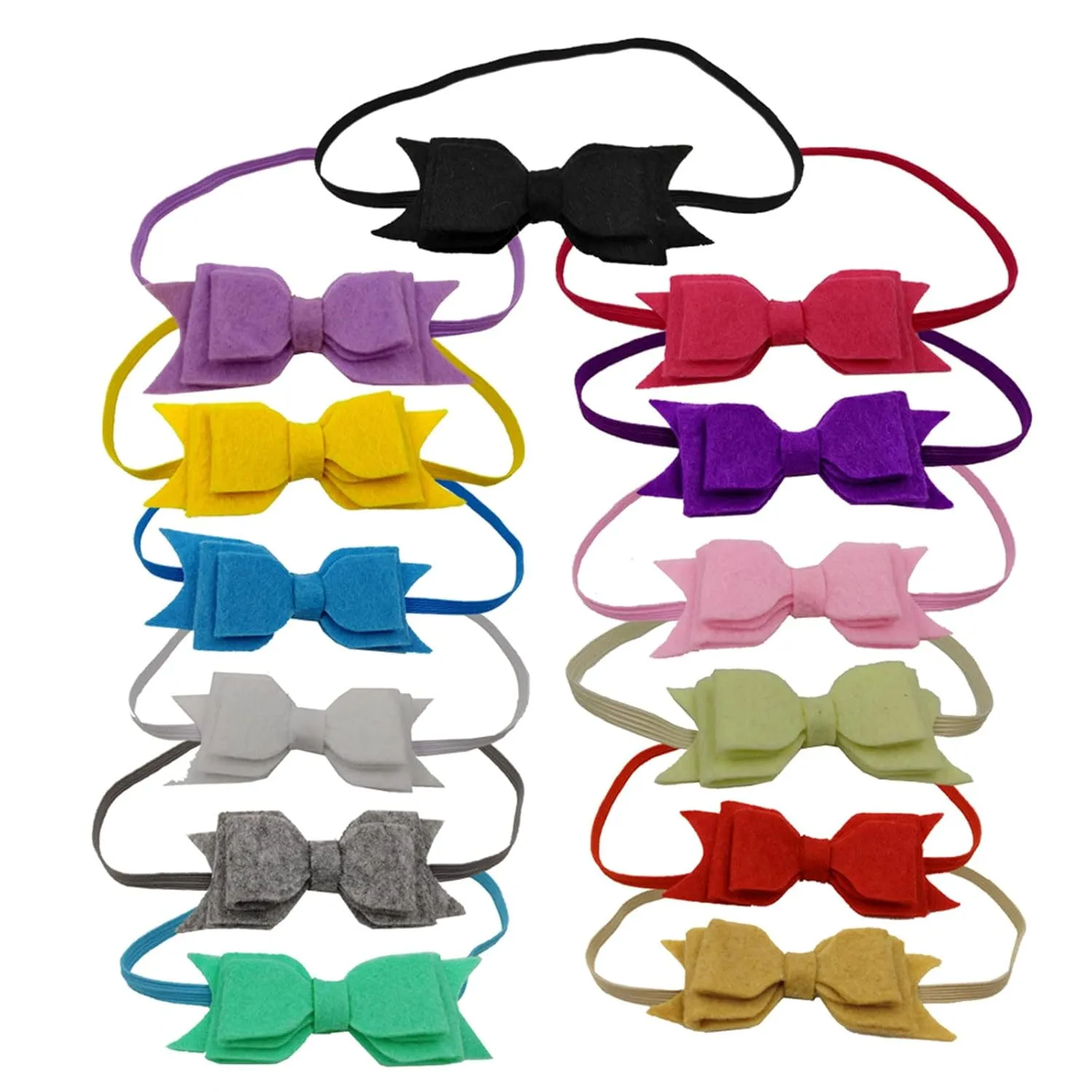 Stretch Hair Band Baby Girls Solid Color Headband Bowknot Elastic Hair Band For Infant Toddler Stretch Head Wraps (Khaki, One Size)