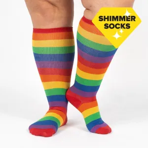 Stretch It Shimmer March With Pride Knee High Socks (Unisex)