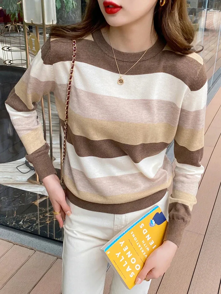 Striped Korean Streetwear Sweater