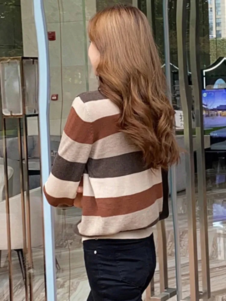 Striped Korean Streetwear Sweater