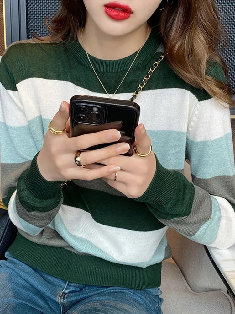 Striped Korean Streetwear Sweater