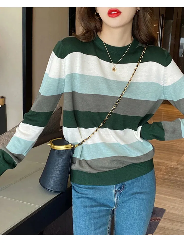 Striped Korean Streetwear Sweater
