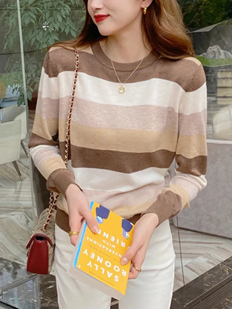 Striped Korean Streetwear Sweater