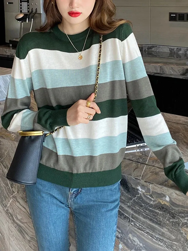 Striped Korean Streetwear Sweater