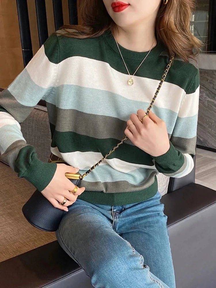 Striped Korean Streetwear Sweater