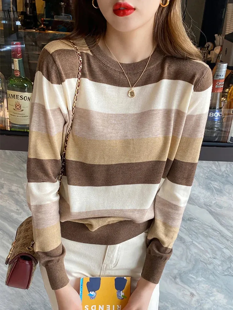 Striped Korean Streetwear Sweater