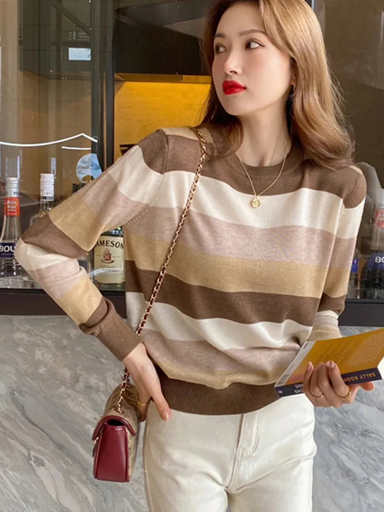 Striped Korean Streetwear Sweater