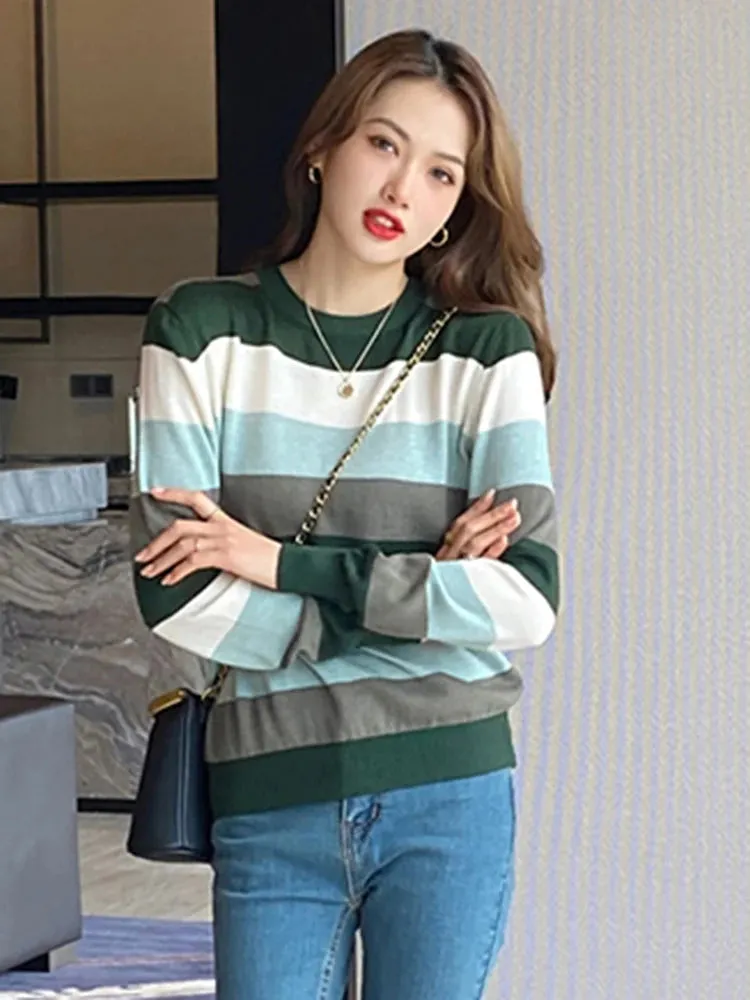 Striped Korean Streetwear Sweater