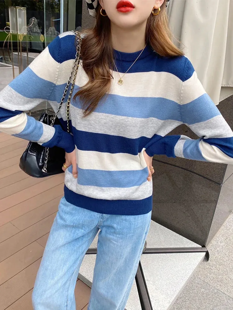 Striped Korean Streetwear Sweater
