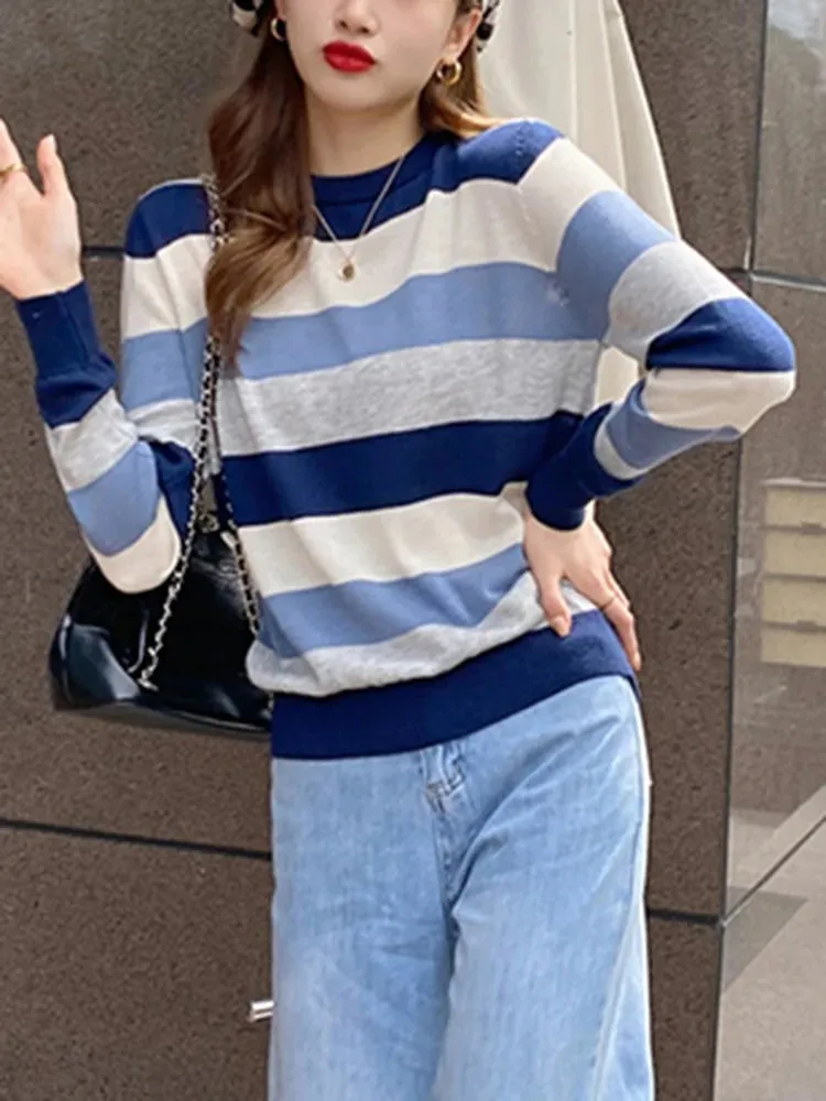 Striped Korean Streetwear Sweater