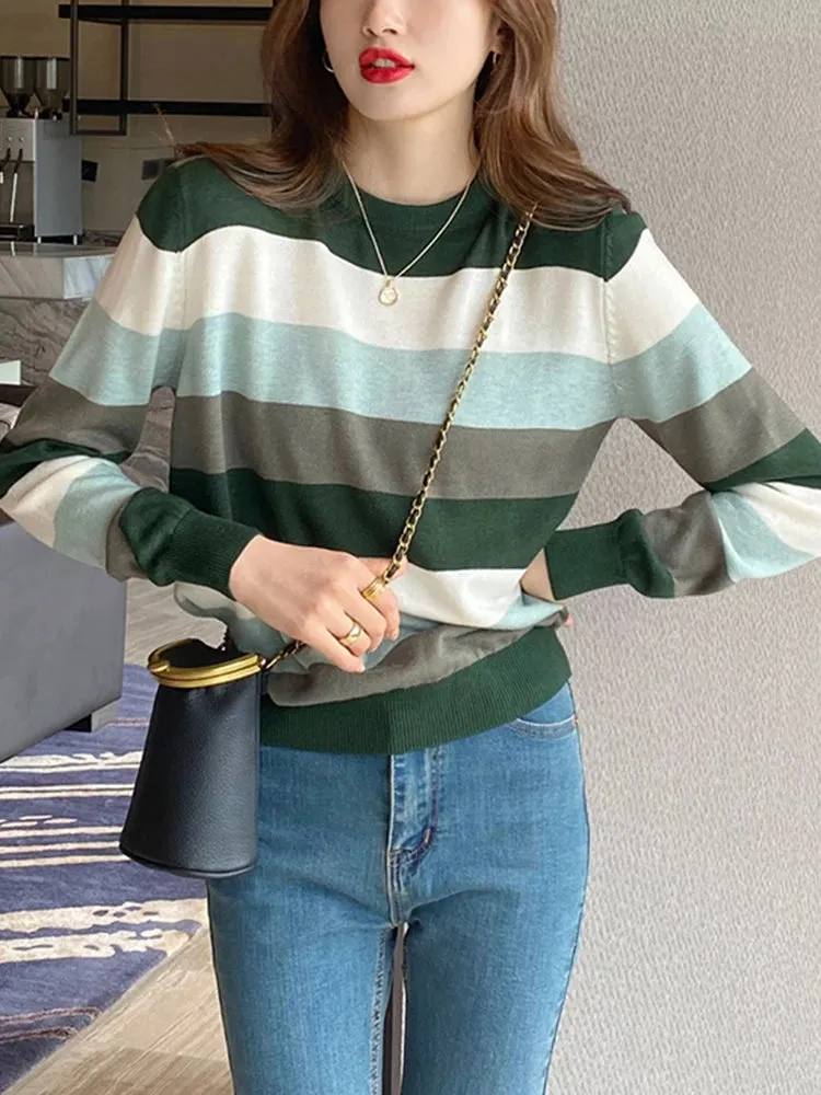 Striped Korean Streetwear Sweater