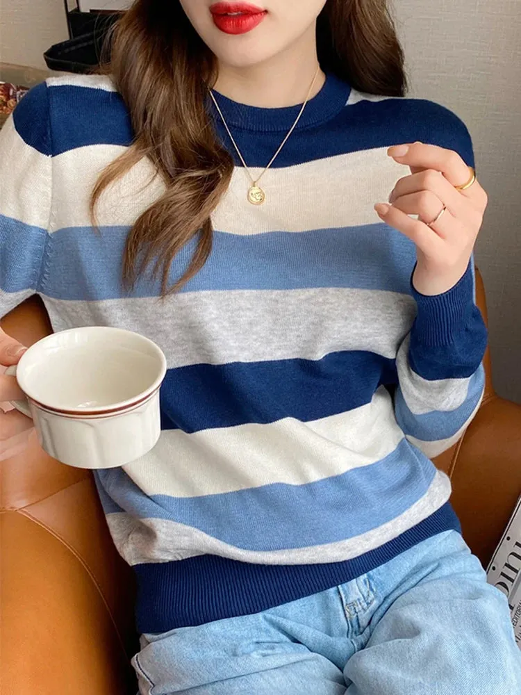 Striped Korean Streetwear Sweater