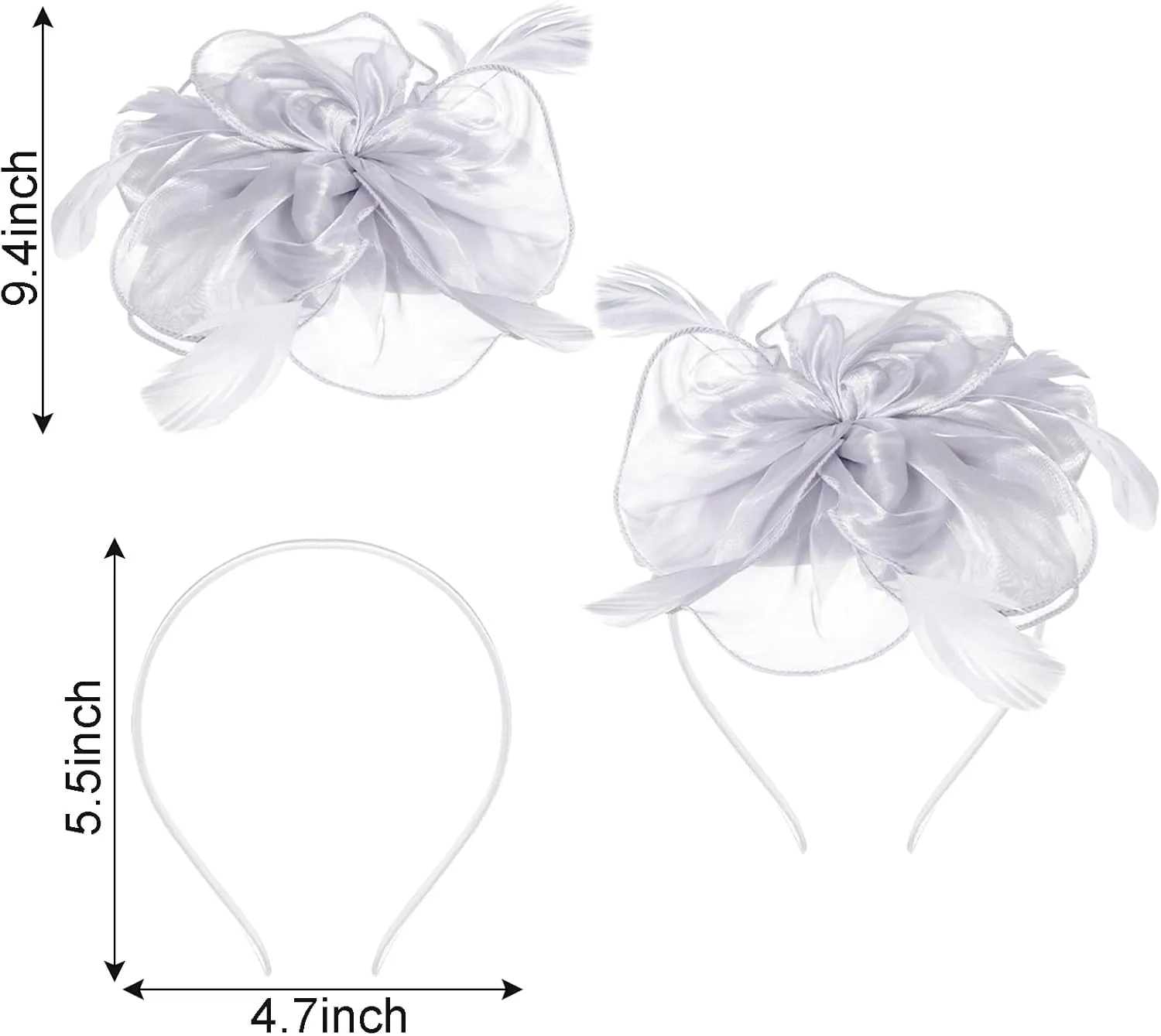 Sucrain 2 Pcs Fascinators Hat for Women Headband Tea Party with Lace Glove