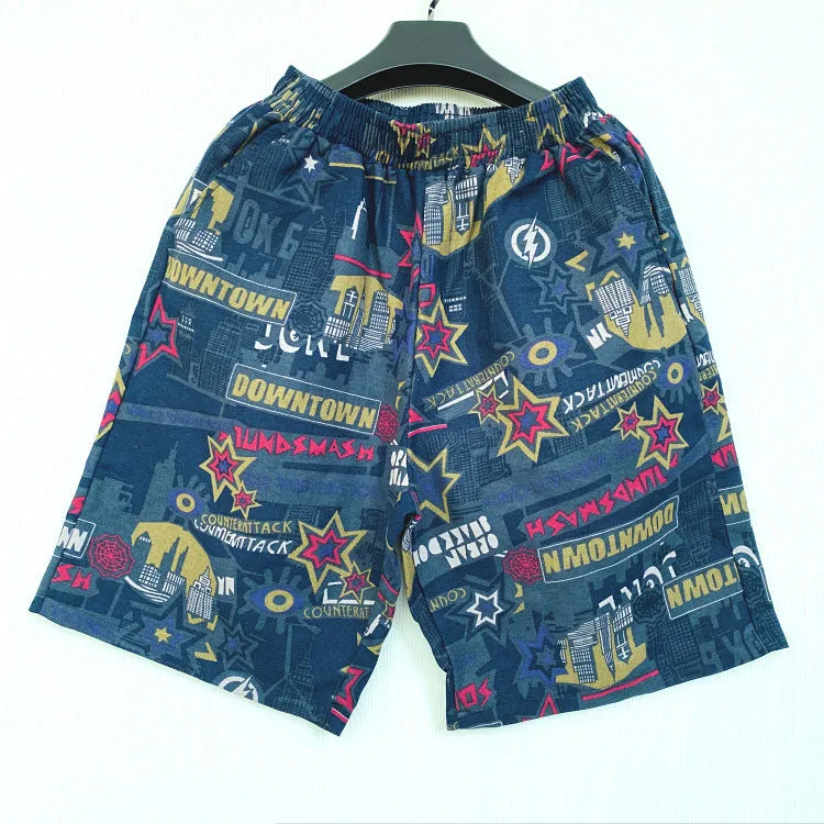 Summer Beach Pants Men Trendy INS Loose Bermuda Shorts Cotton Korean Couple Casual Beachwear