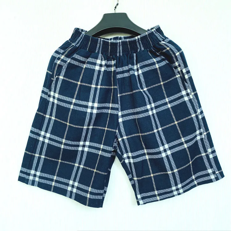 Summer Beach Pants Men Trendy INS Loose Bermuda Shorts Cotton Korean Couple Casual Beachwear