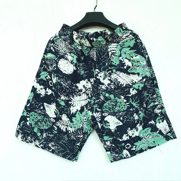 Summer Beach Pants Men Trendy INS Loose Bermuda Shorts Cotton Korean Couple Casual Beachwear