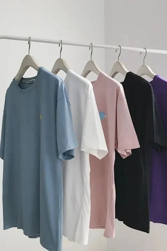 Summer Korean Embroidered T-Shirt – Short Sleeve Loose Fit Harajuku Casual Tee for Women, Cute Student Streetwear