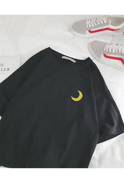 Summer Korean Embroidered T-Shirt – Short Sleeve Loose Fit Harajuku Casual Tee for Women, Cute Student Streetwear