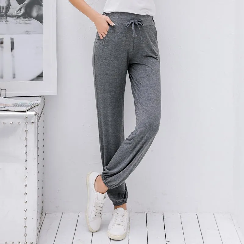 Summer Modal Loose Plus Size Casual Women Lantern Yoga Fitness Sporty Ankle-Length Pants