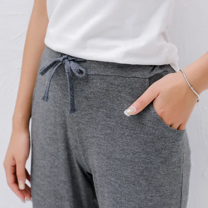 Summer Modal Loose Plus Size Casual Women Lantern Yoga Fitness Sporty Ankle-Length Pants