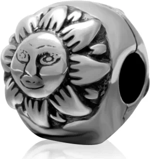 Sun Charm Moon Charm 925 Sterling Silver Clip Charm Lock Stopper Spacer Charm for Diy Charms Bracelet