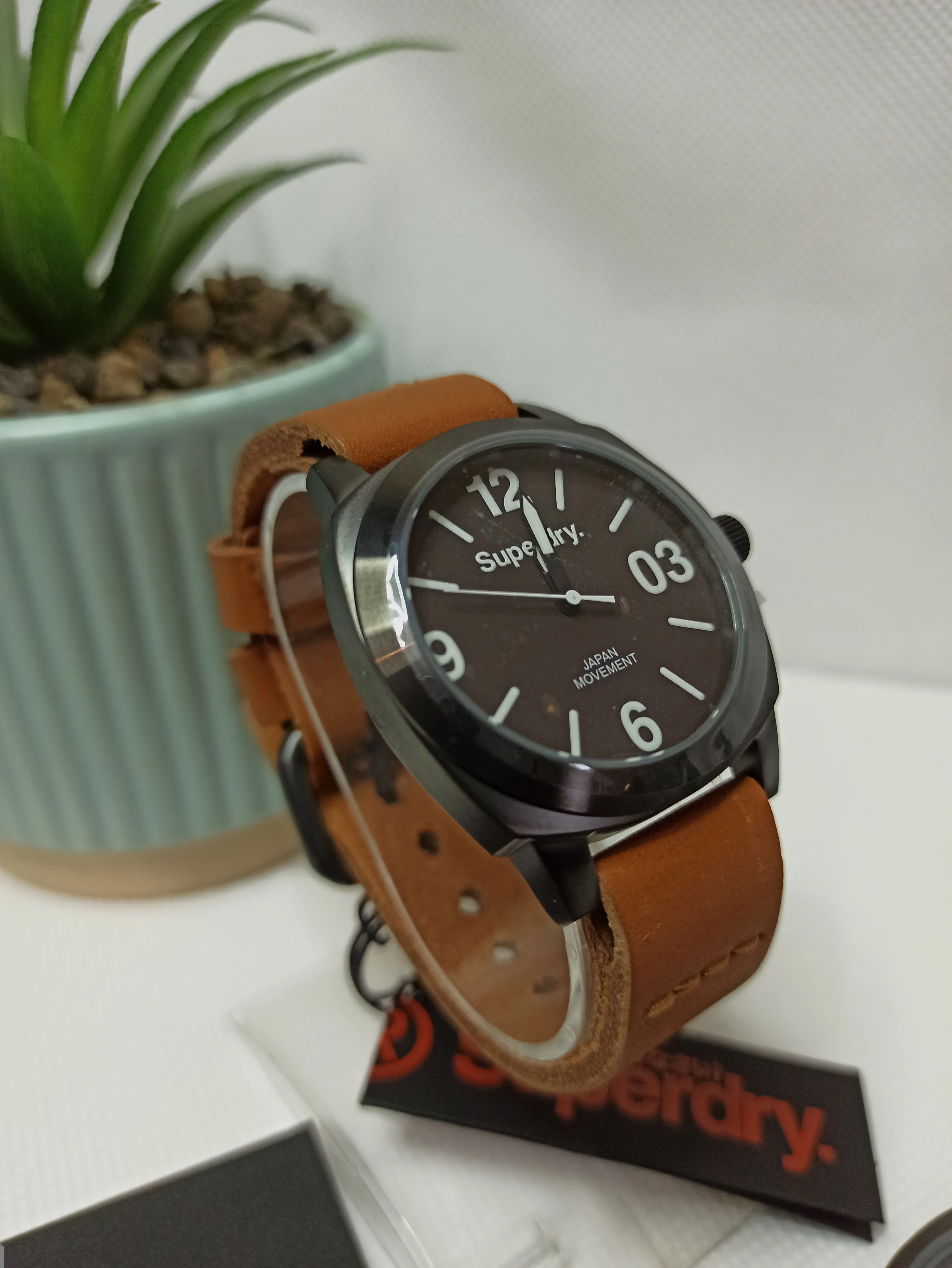 Super Dry - SYL116TT - Cow Leather Strap - Original - Luminous Dial - 40mm - Men's Watch