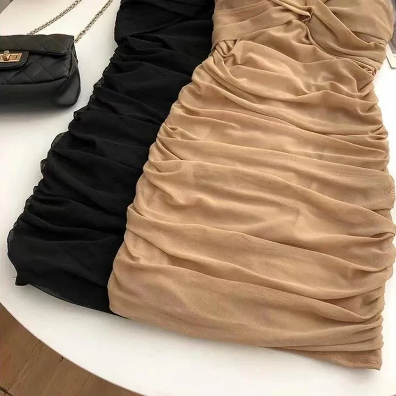 Suspender Dress for Women Sexy Shirring Mini Chic Summer Wear