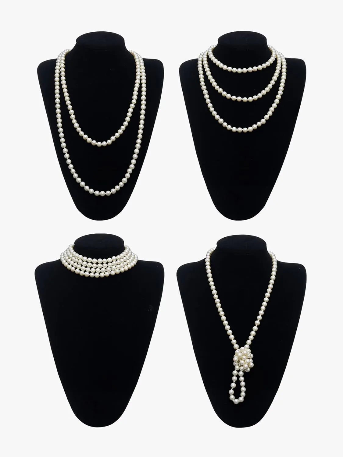 SWEETV 1920s Flapper Accessories Set for Women, Roaring 20s Great Gatsby Headband Flapper Costume Accessories