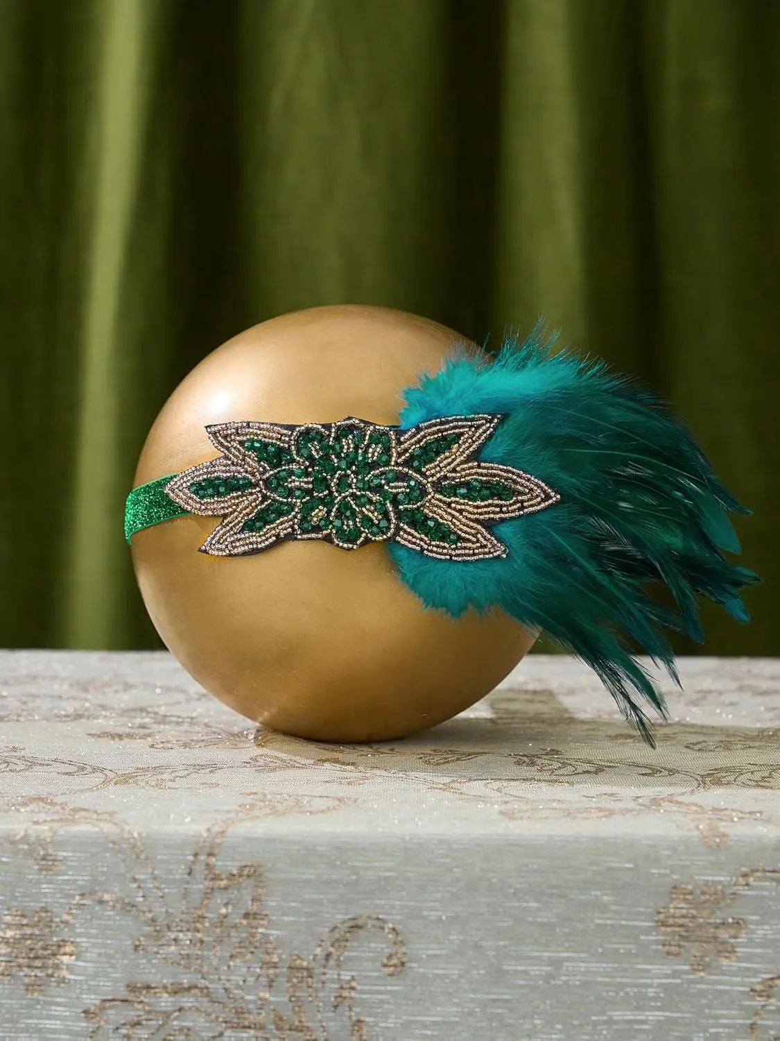 SWEETV 1920s Great Gatsby Accessories Set for Women, Flapper Headband Headpiece Roaring 20s Costume Accessories Set