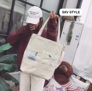 SXV korean canvas tote bag