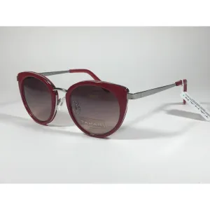 Tahari Cat Eye Sunglasses Red Silver Frame Gray Gradient Lens TH704 RD