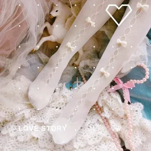 TAVIMART  -  Hollow small butterfly net socks hole socks sweet retro style pantyhose elasticity was thin female Lolita socks japanese Sweet