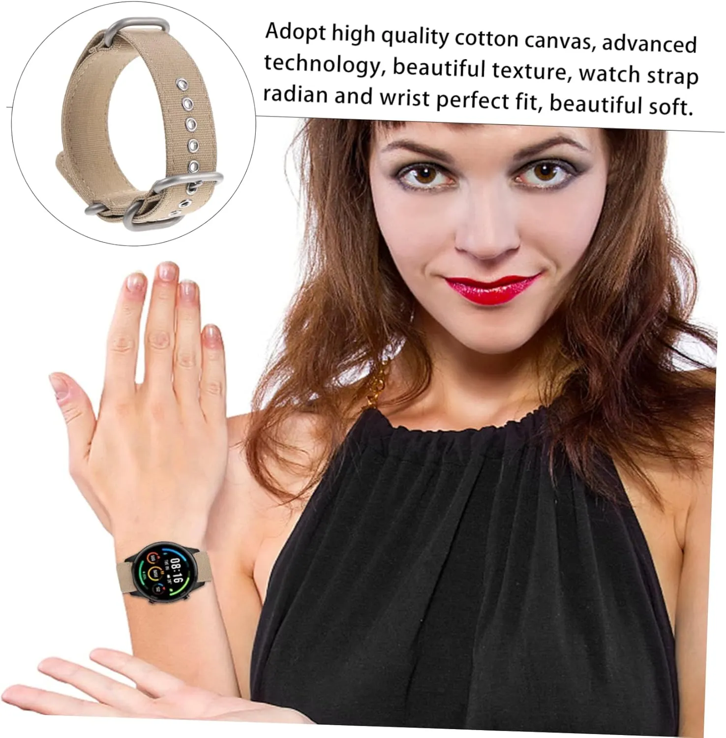 TENDYCOCO 1 PC Canvas Strap Watch Bracelet Watch Replacement Bands Mens Watch Bands Nylon Watch Strap Braided