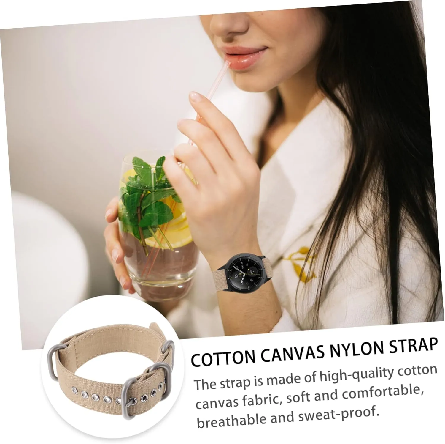 TENDYCOCO 1 PC Canvas Strap Watch Bracelet Watch Replacement Bands Mens Watch Bands Nylon Watch Strap Braided