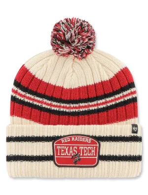 Texas Tech 47 Brands "Natural Hone Patch" Cuff Knit Beanie with Pom