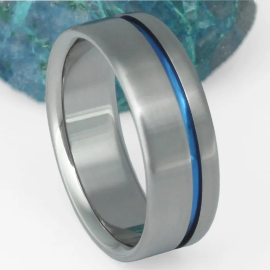 The Original Thin Blue Line Titanium Ring b2