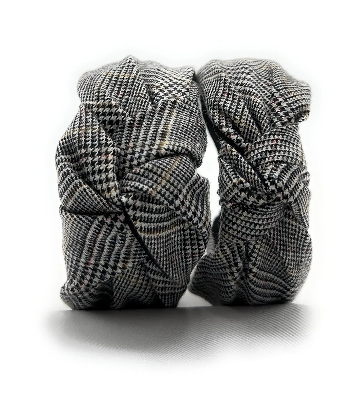 Thick 2.5 Inches Top Knot Headbands for Women are Trendy. Plaid Black Knotted Headband is a Designer Head band Fashion for Girls