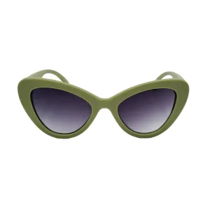 Thick Frame Cat Eye Sunglasses - Matte Green