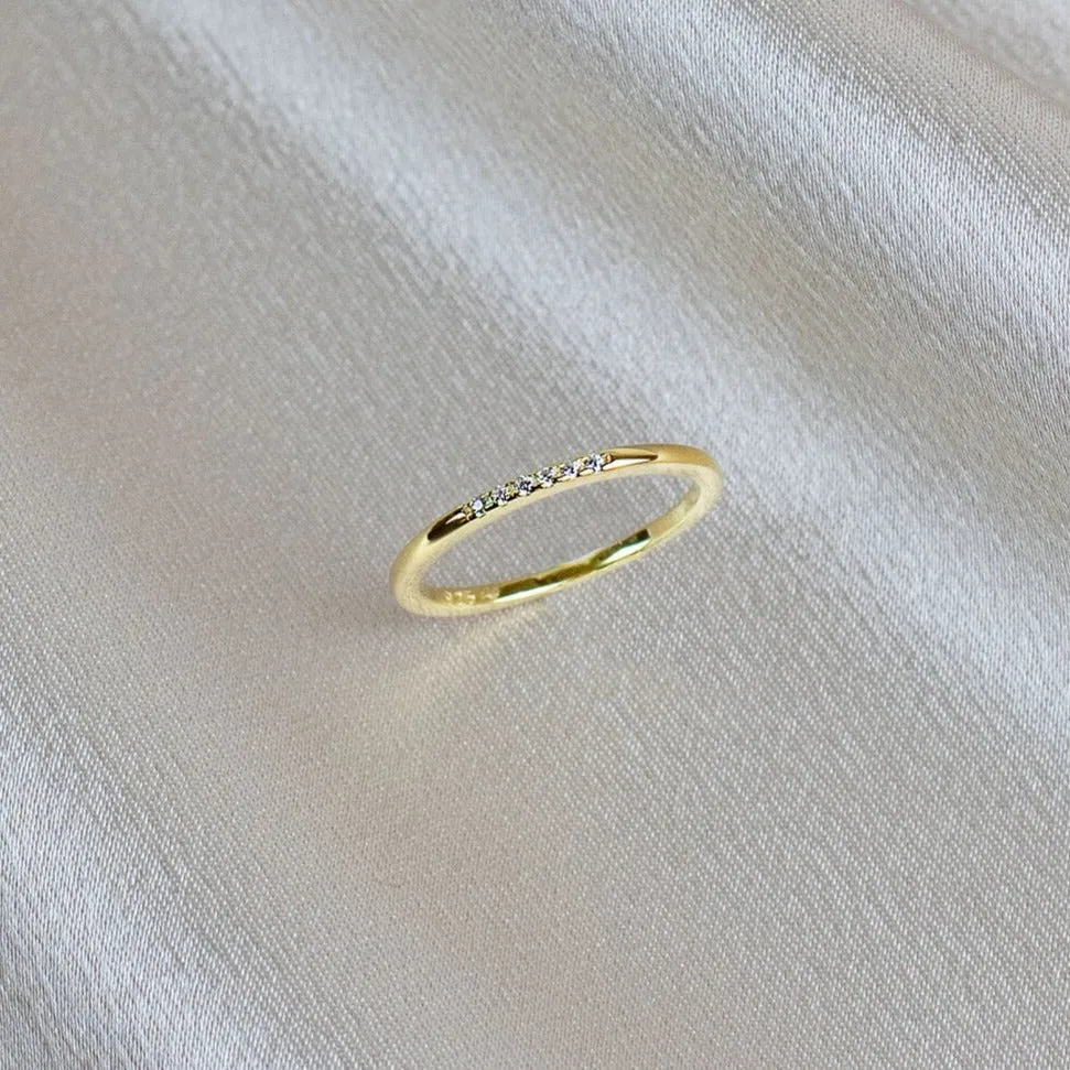 Thin CZ Minimalist Gold Ring