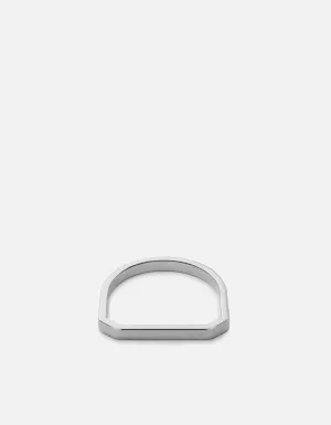 Thin Hex Ring, Sterling Silver