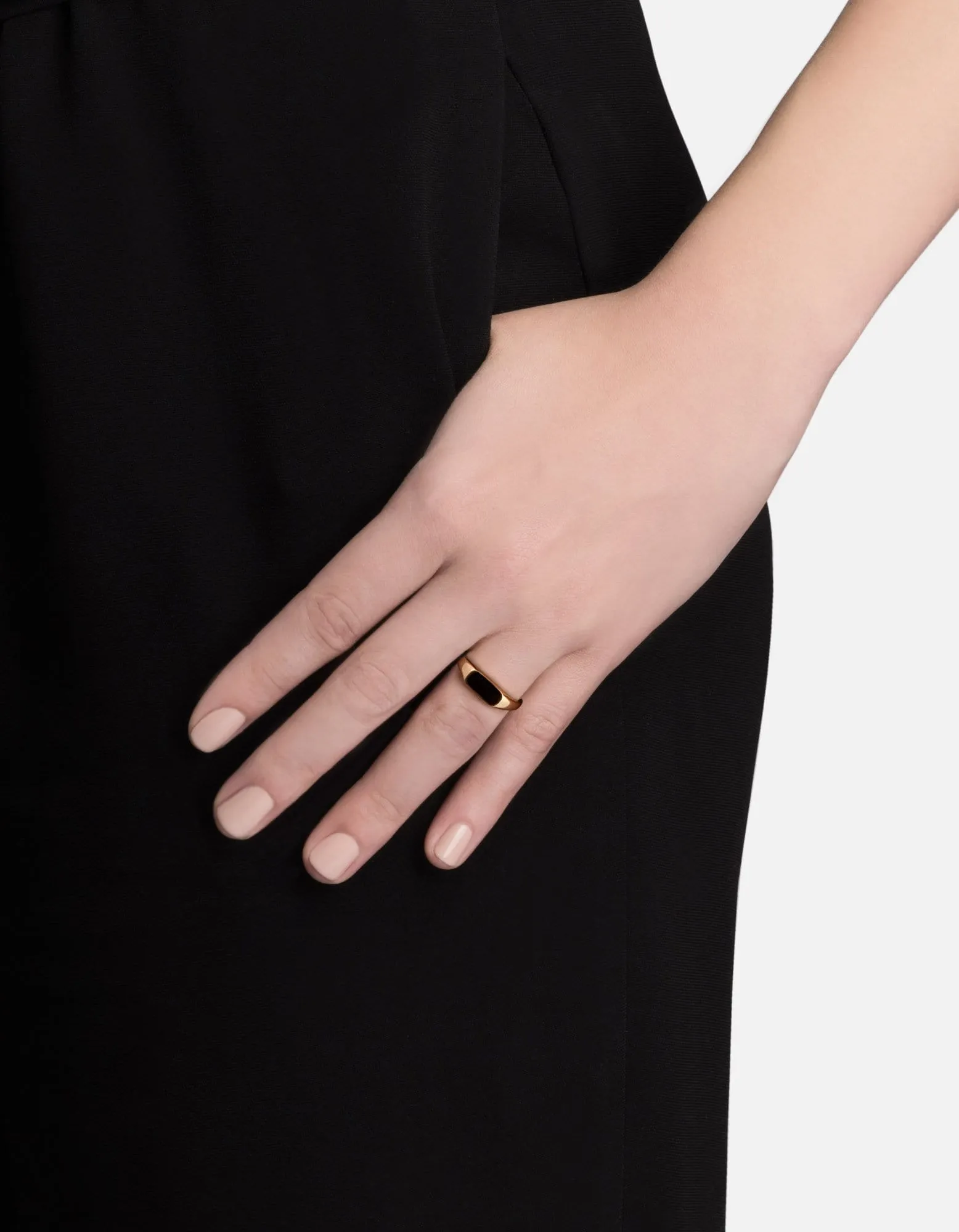 Thin Pax Ring, Gold Vermeil/Black