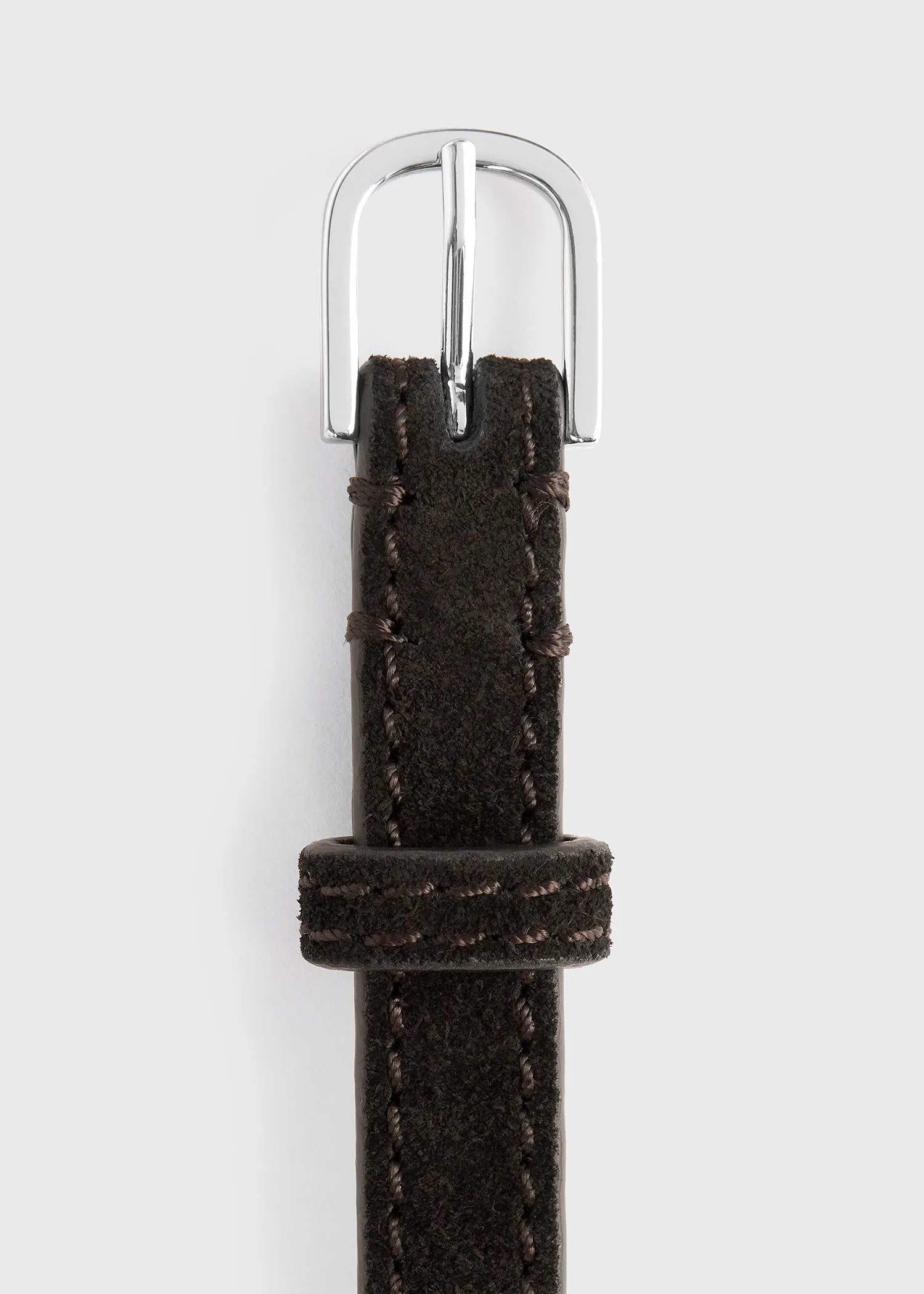 Thin suede belt espresso