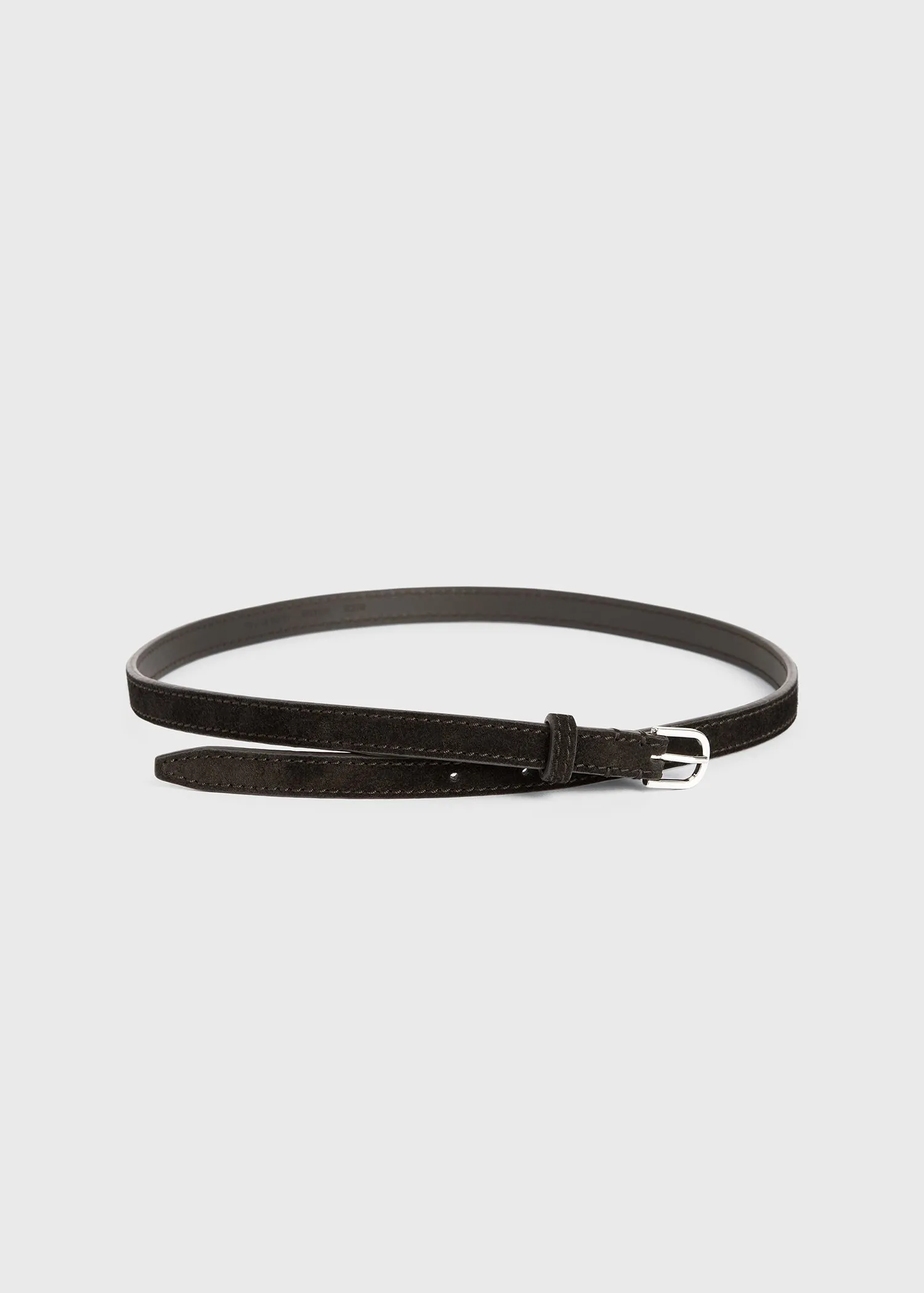 Thin suede belt espresso
