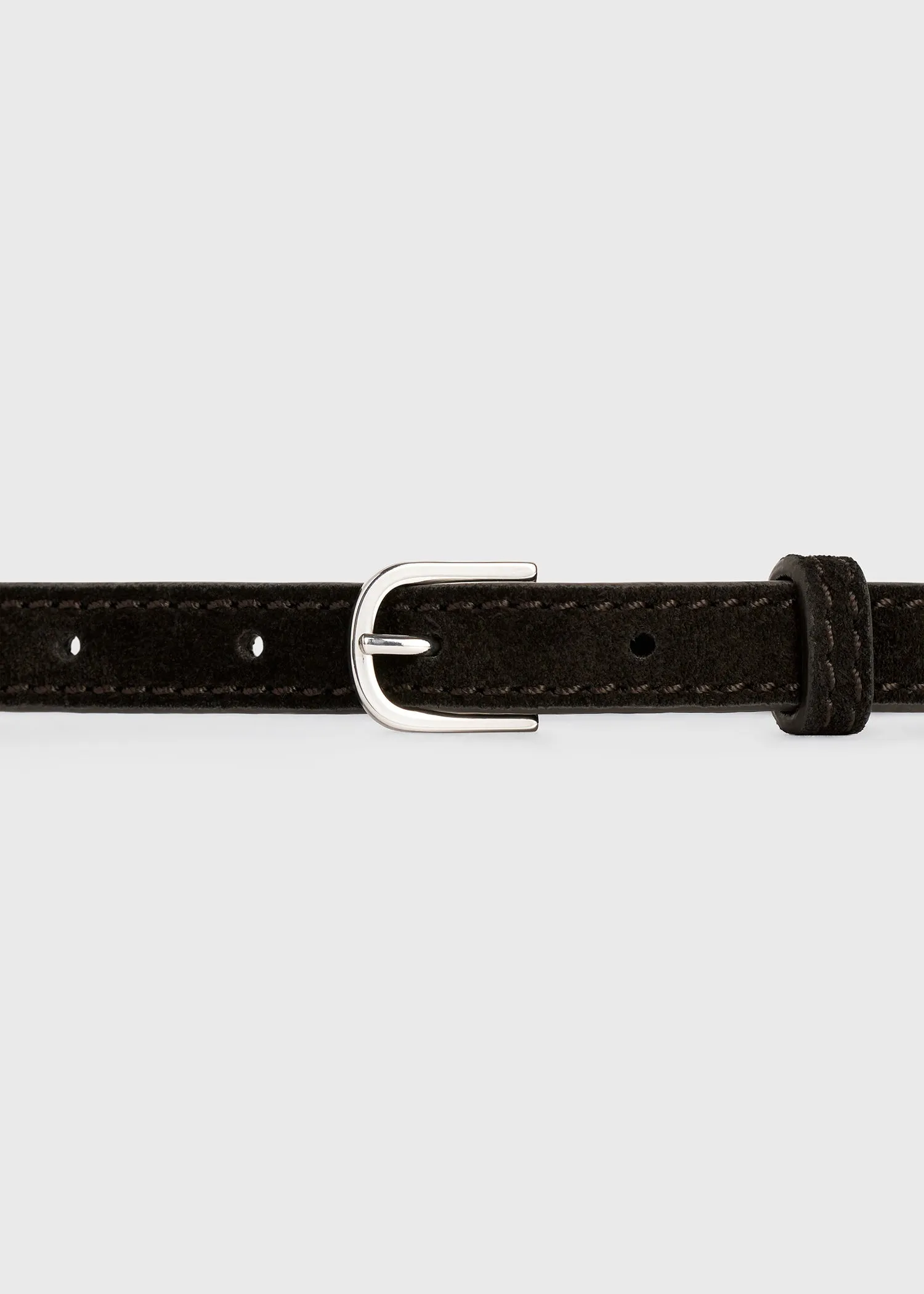 Thin suede belt espresso