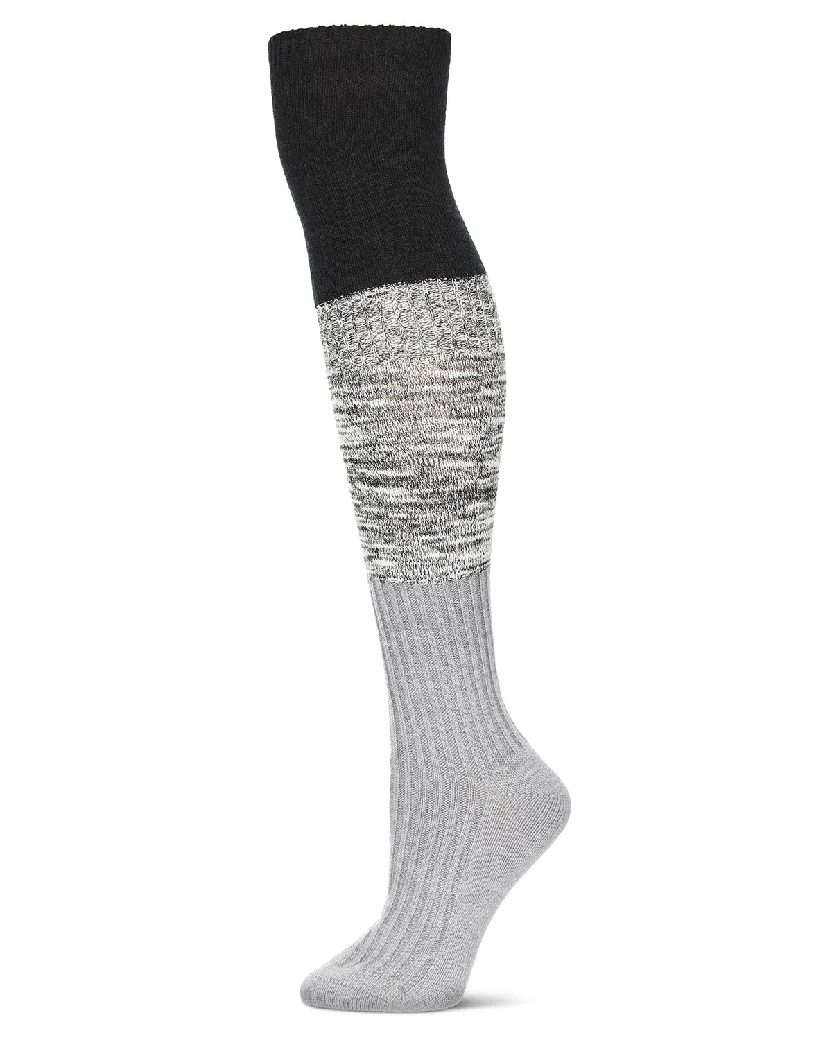 Three Tone Over The Knee Socks