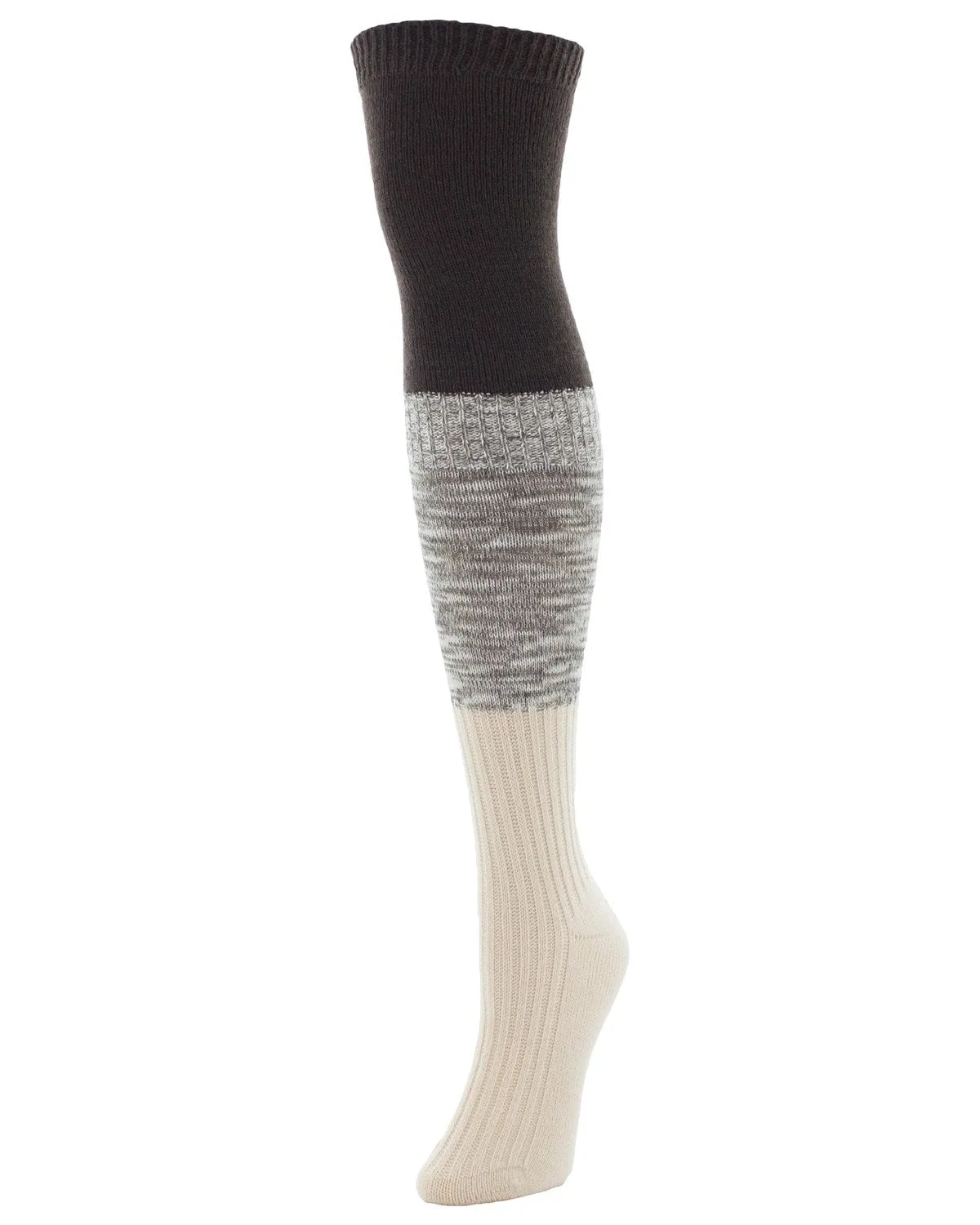 Three Tone Over The Knee Socks