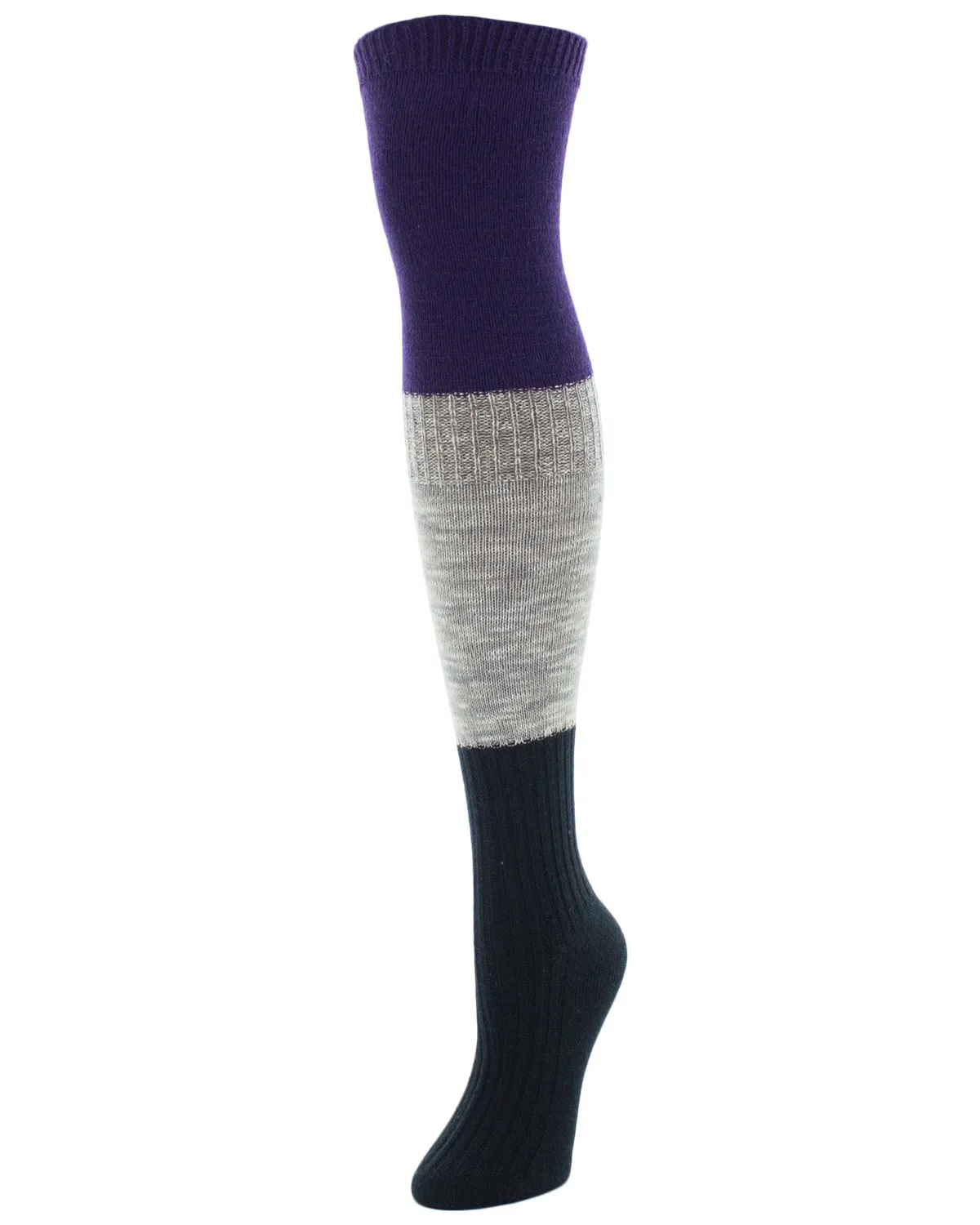 Three Tone Over The Knee Socks