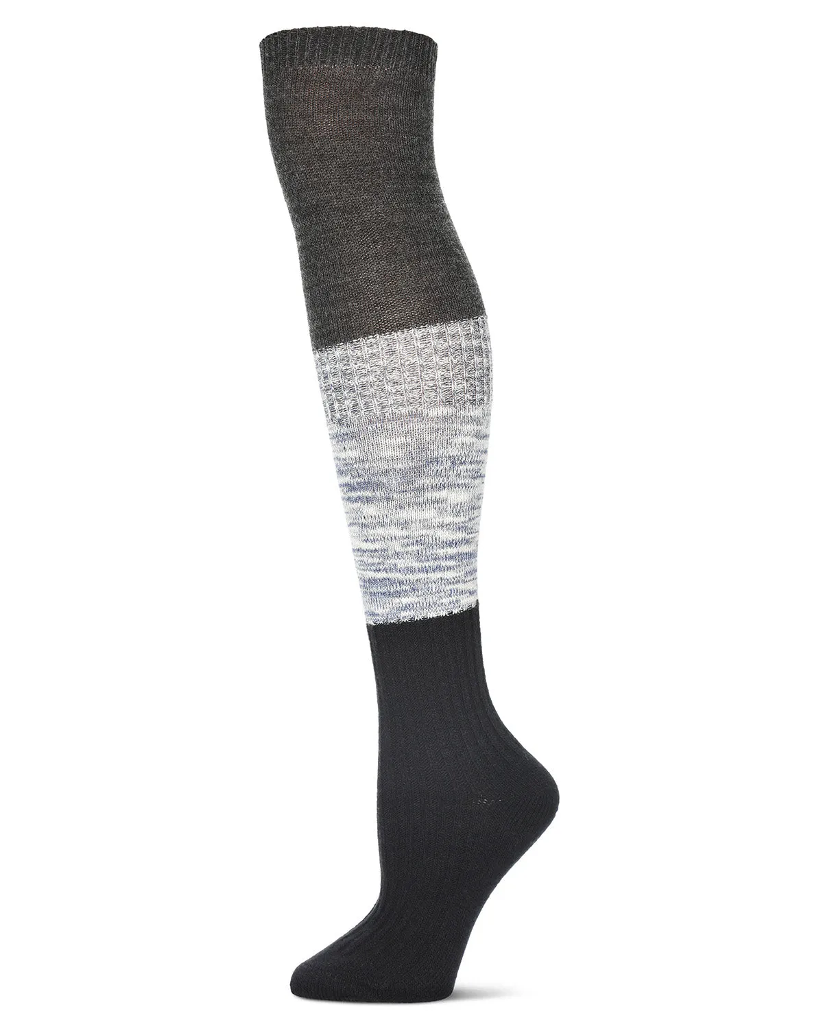 Three Tone Over The Knee Socks
