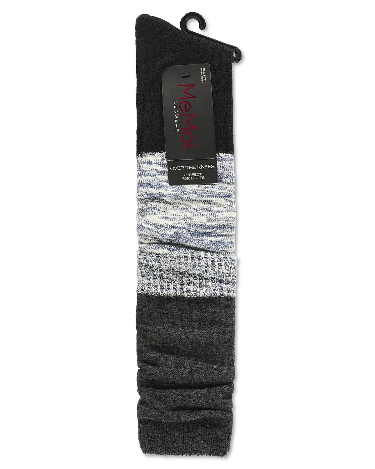 Three Tone Over The Knee Socks