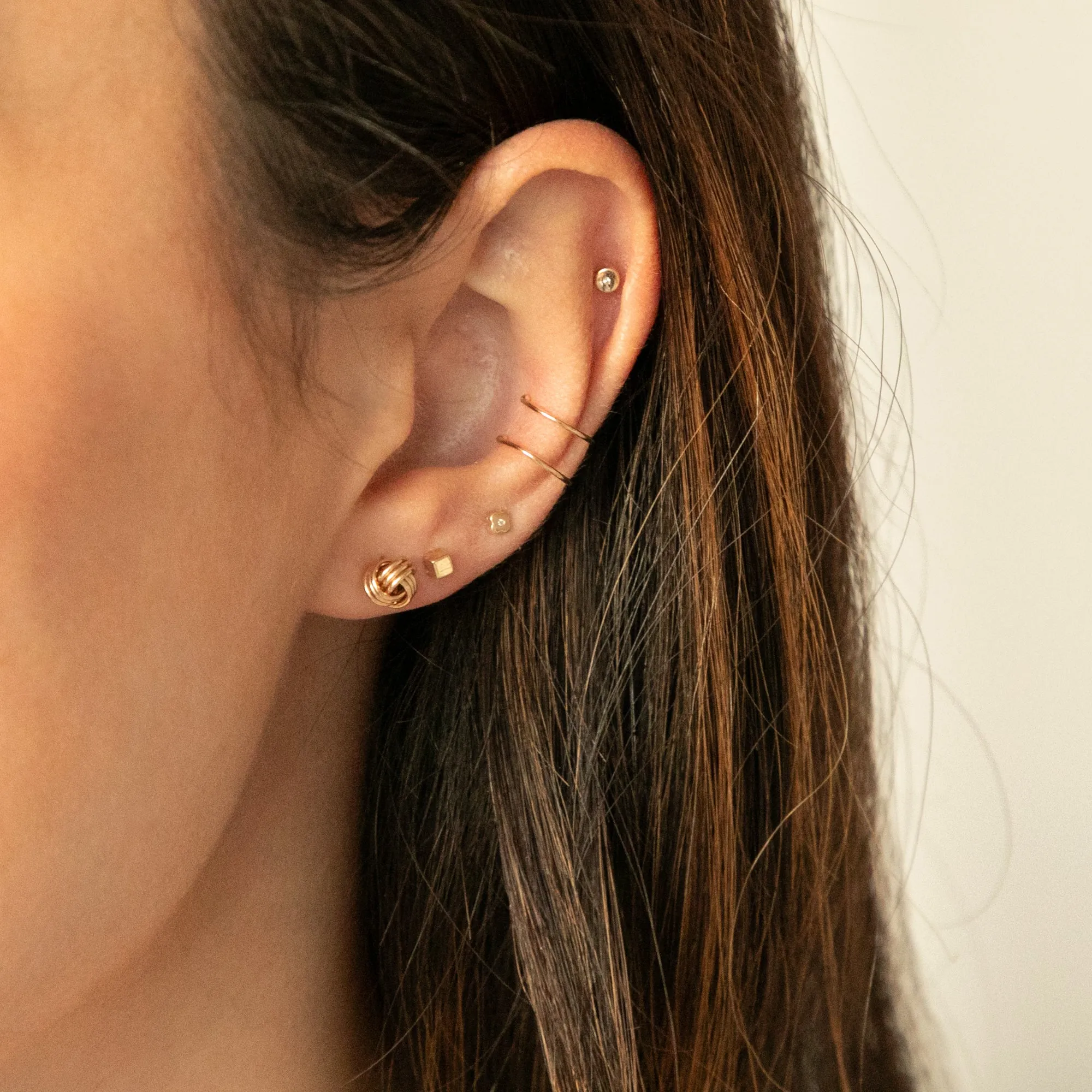 Tiny Cube Stud Earrings